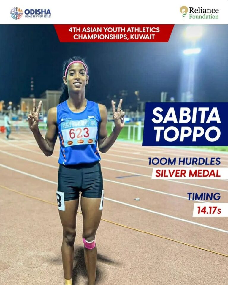 Odisha Reliance Foundation HPC’s Sabita Toppo Bags Silver Medal In 4th Asian Youth Athletics Championships